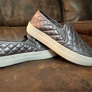 Steven By Steve Madden Quilted Metallic Slip-On Loafers